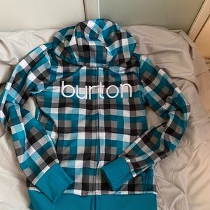 Blue plaid burton dry ride hoodie
